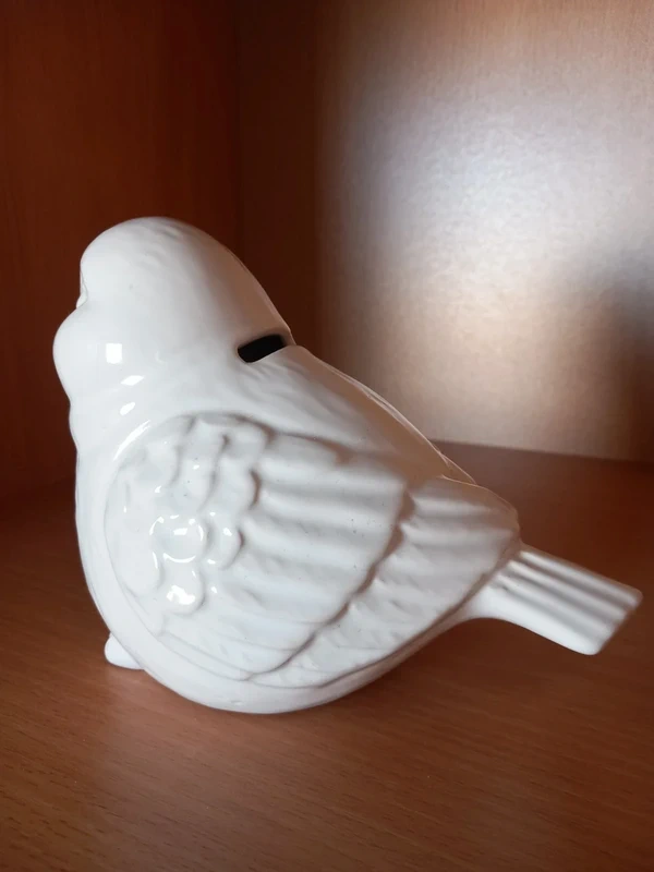 Veľký keramický vtáčik, aj ako pokladnička 16x12x10 cm - 7