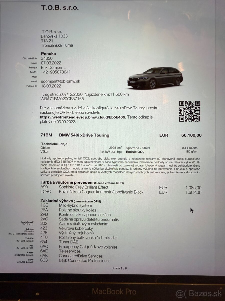 Predám BMW 540i xDrive Touring - 7