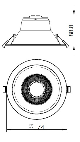 LIIM0011-A Segon Basic 20W CCT 3K 4K 6K UGR 19 230V 60° ECG - 7
