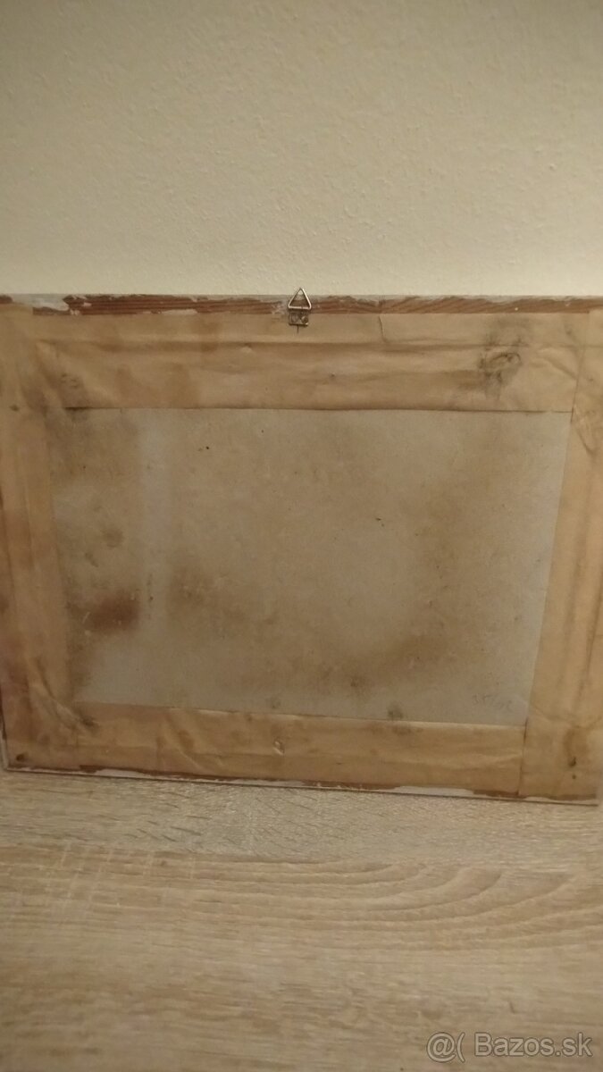 Starý,vyšívaný obraz-Svatá rodina - 7