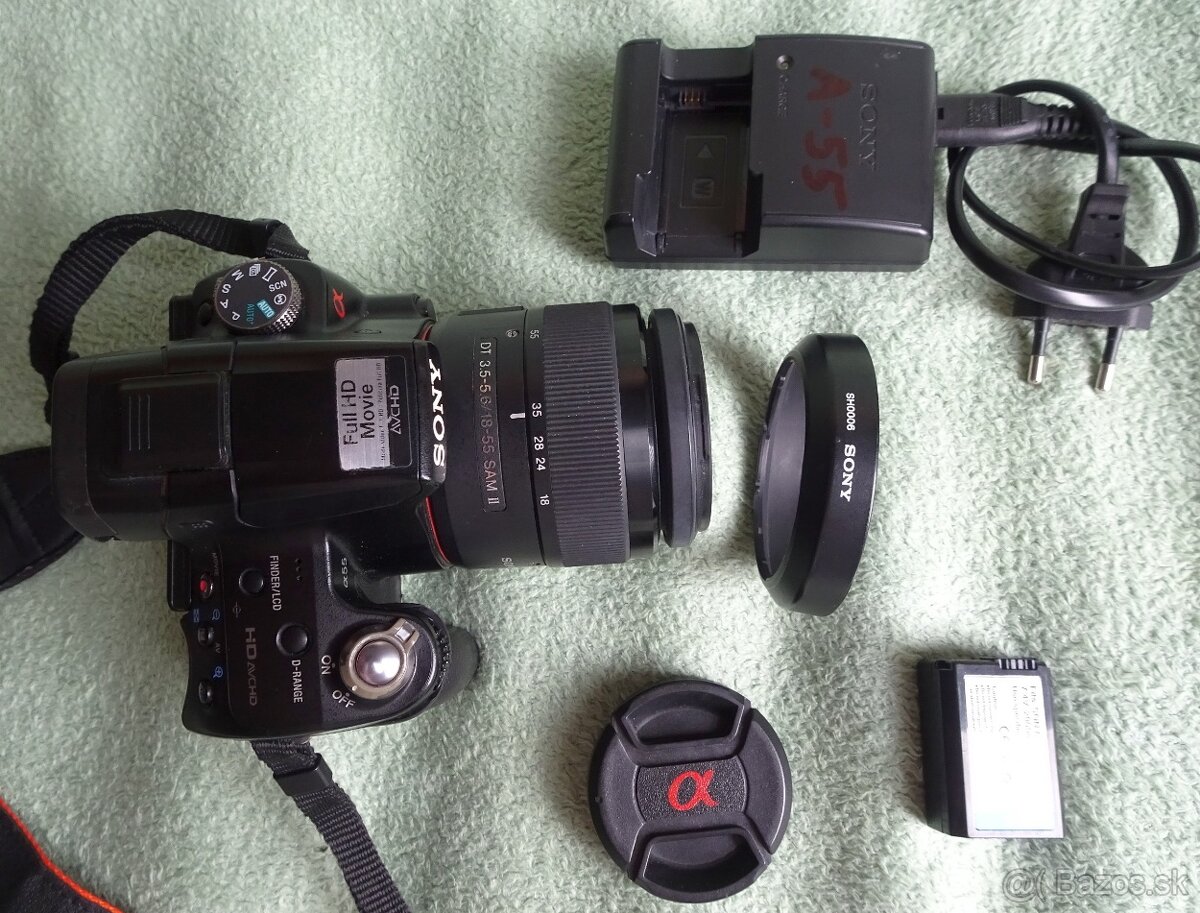 Predám jap. SONY SLT-A55V s objektívom, nabíjačkou, atď... - 7