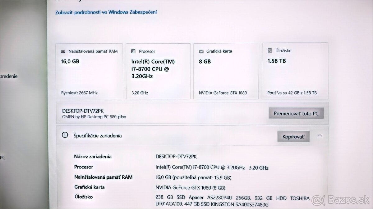 Predám stolný počítač – komplet zostavu s monitorom - 7