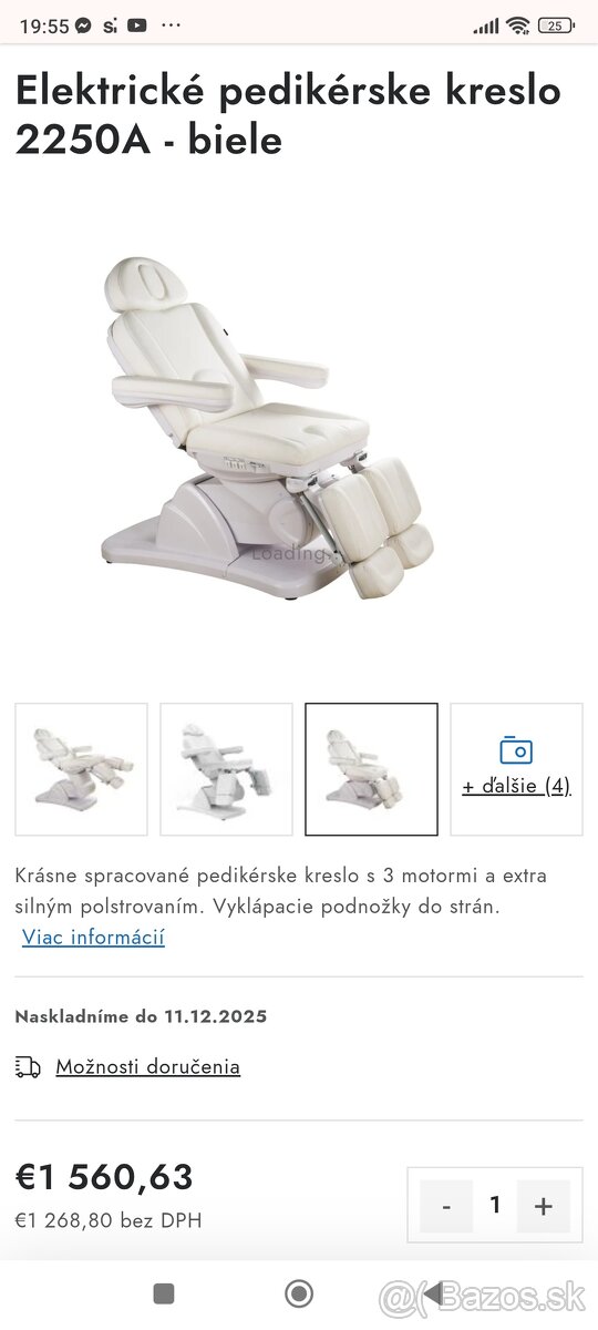 Elektrické pedikerske kozmetické masážne kreslo - 7