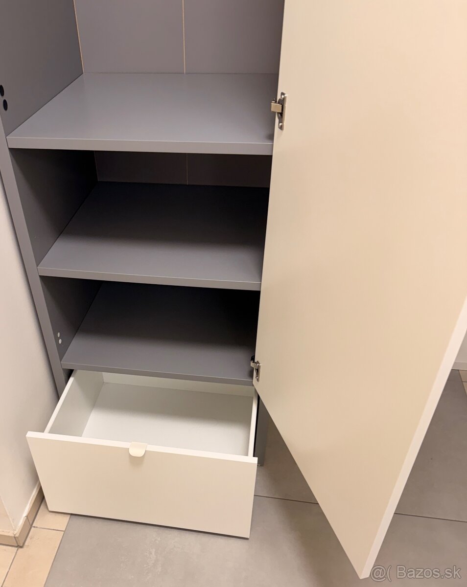 IKEA skrina VISTHUS Skriňa, sivá/biela, 63x59x216 cm - 7