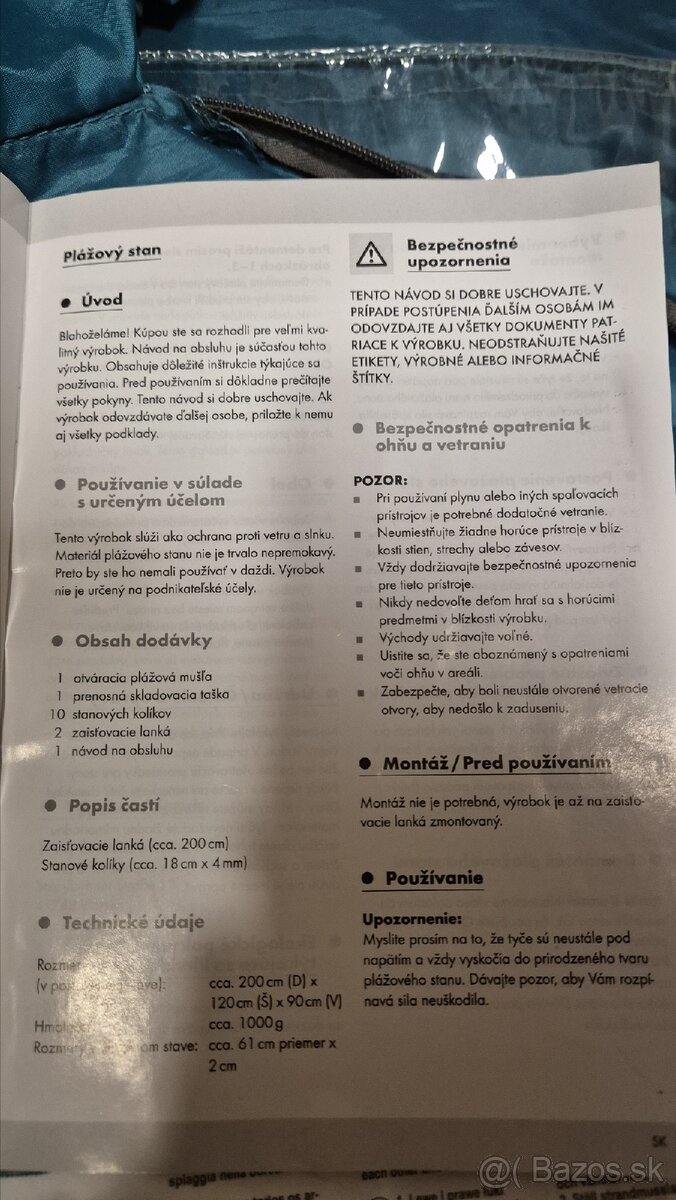 vyskakovací plážový stan (pop-up). - 7