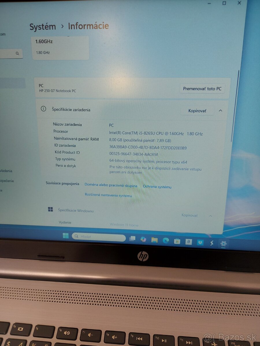 Notebook HP 250 G7 - 7