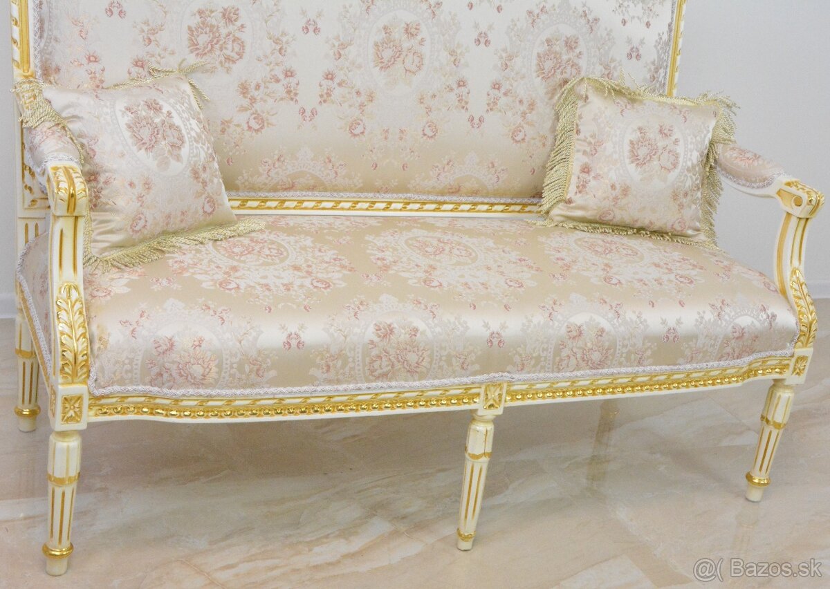 Zámecké řezbované sofa - čalouněné - 7