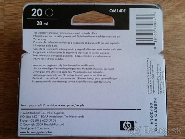 Originál nerozbalené atramentove tonery HP - 7