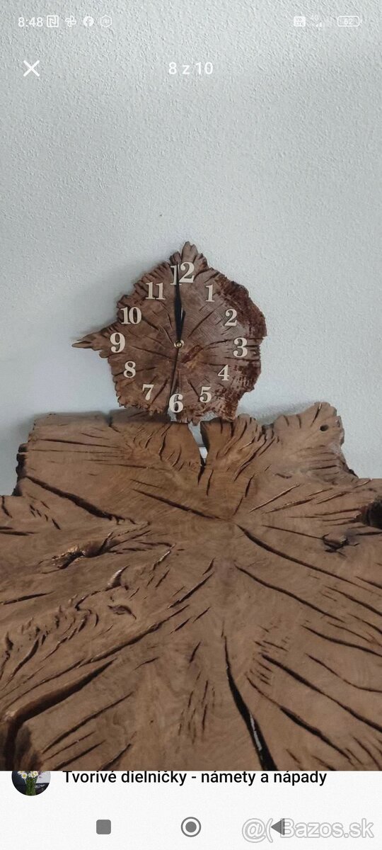 Drevo Dub Orech Nástenné hodiny - 7