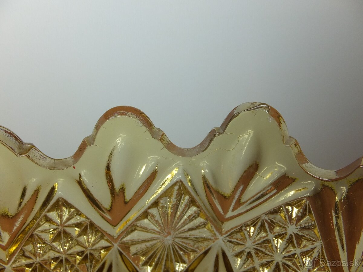 Art Deko, starožitná ambrová krásná oválná mísa. - 7