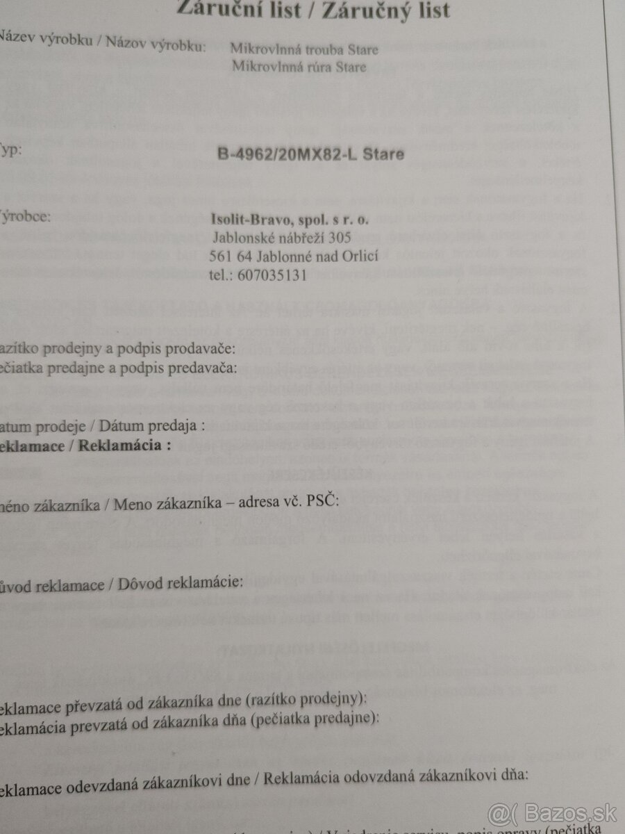 mikrovlnná rúra BRAVO - 7