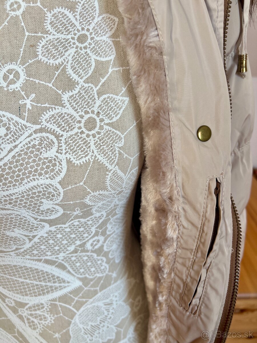 Béžová zimná bunda, S - 7