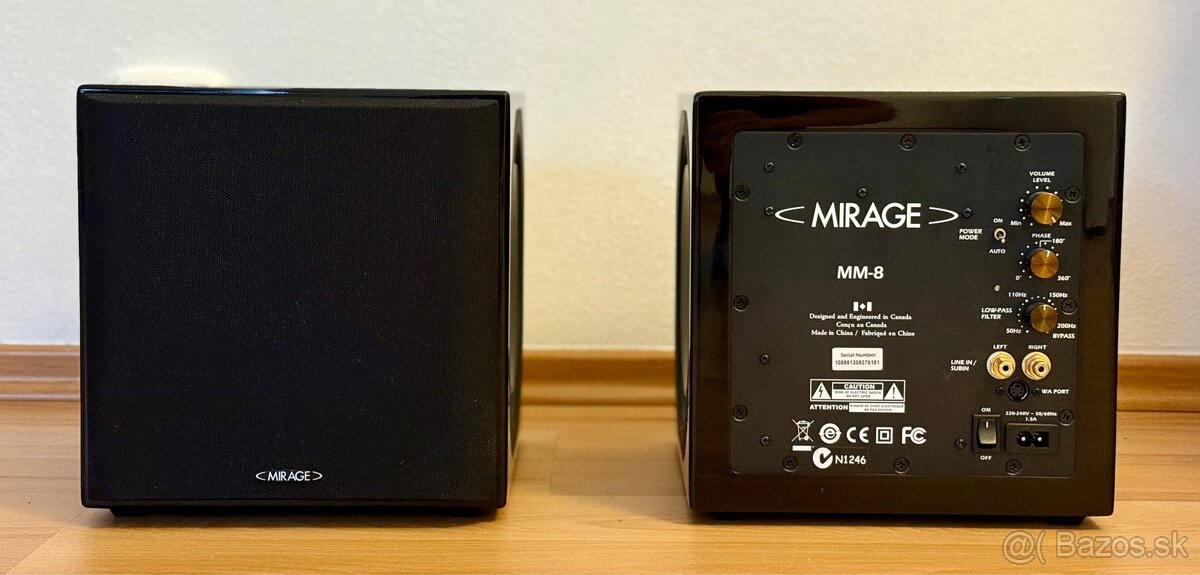 Predám 3 kusy subwoofer Mirage MM-8, gloss black - 7