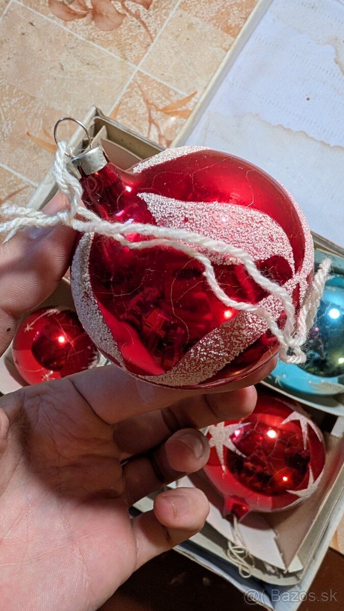Retro vianocne ozdoby - 6 ks gul - 7