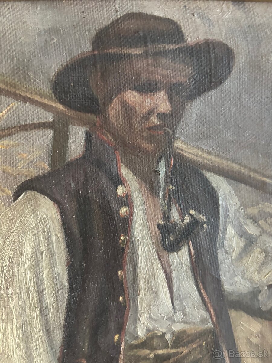 Obrazy starožitné krojované, olej plátno 35x43 - 7