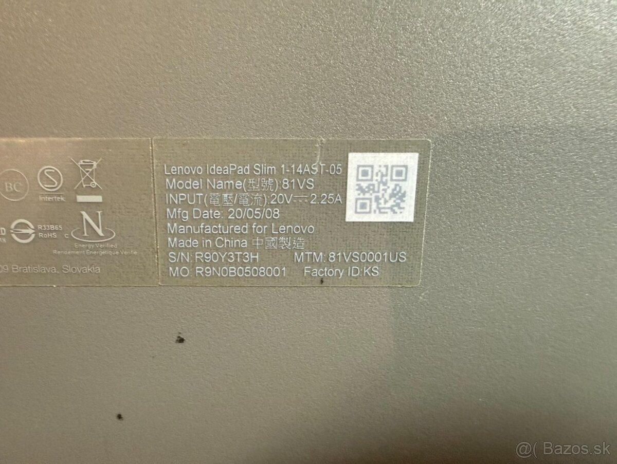 Predám na diely notebook Lenovo Slim 1 14AST 05 - 7