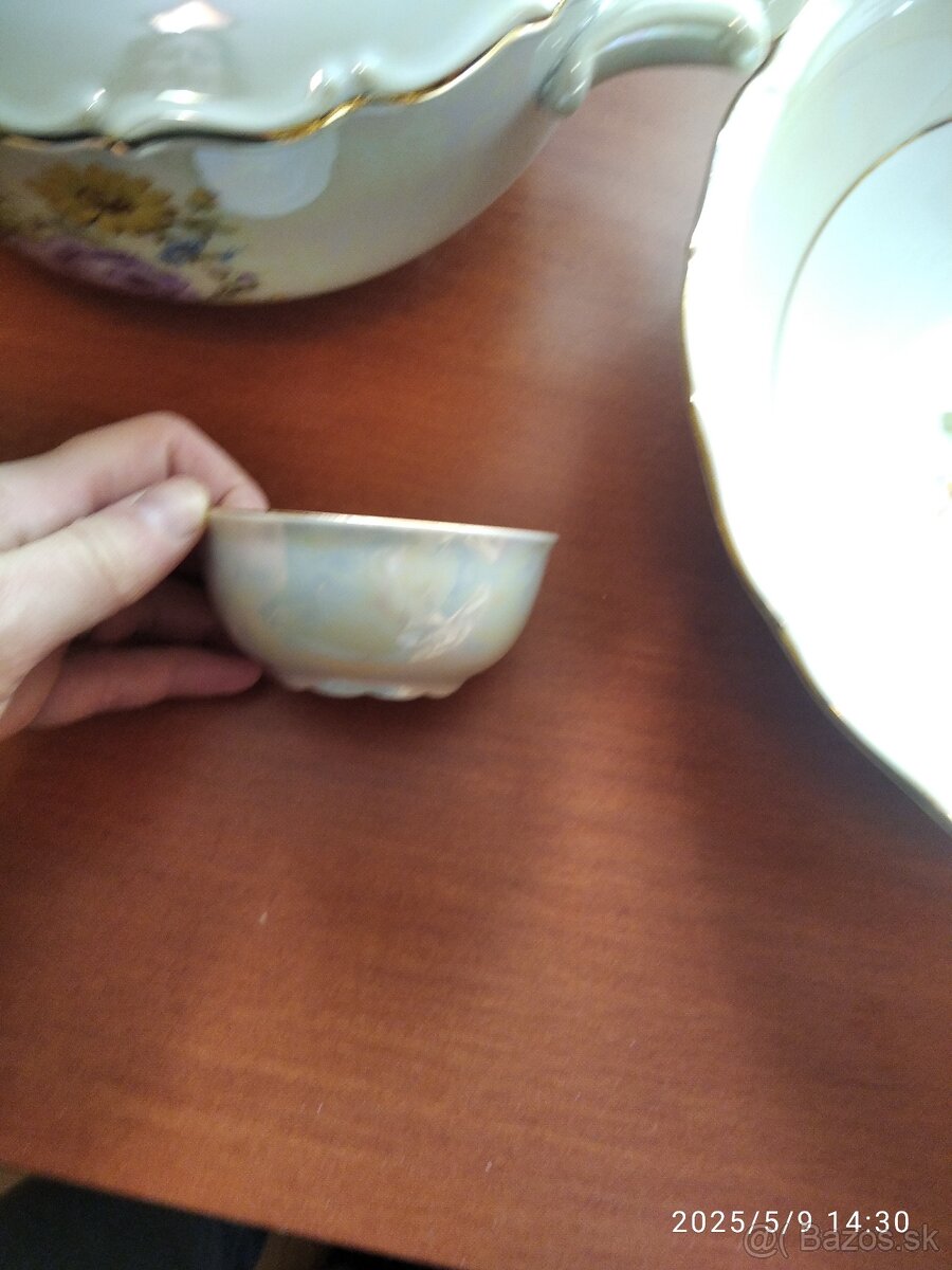 Obedová perleťova porcelánová sada - 7