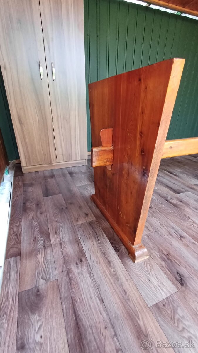 Stôl z tvrdého dreva +2 lavice - 7