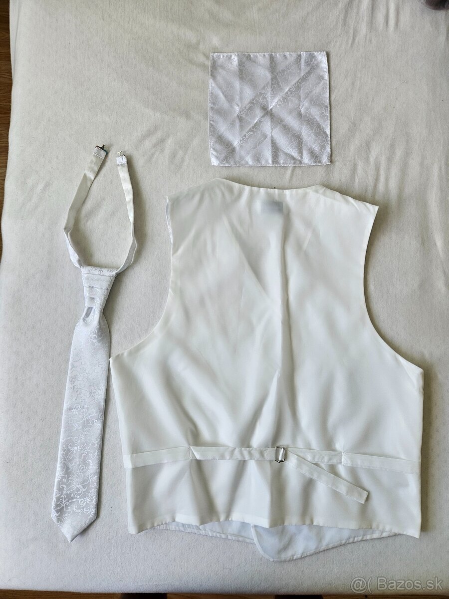 Svadobná vesta + kravata - 7