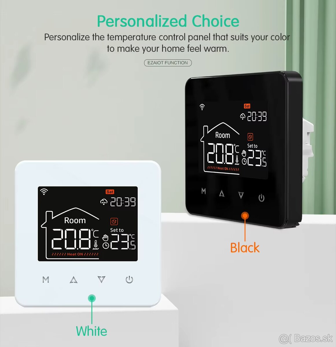 Smart thermostat kúrenia čierny - 7