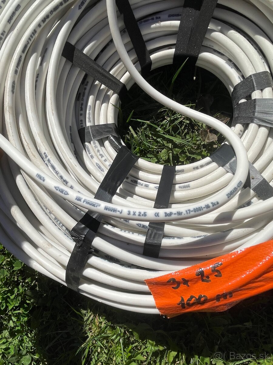 Predám rôzne káble 3x1,5; 5x1.5; 3x2,5; 5x2,5; dátový duplex - 7