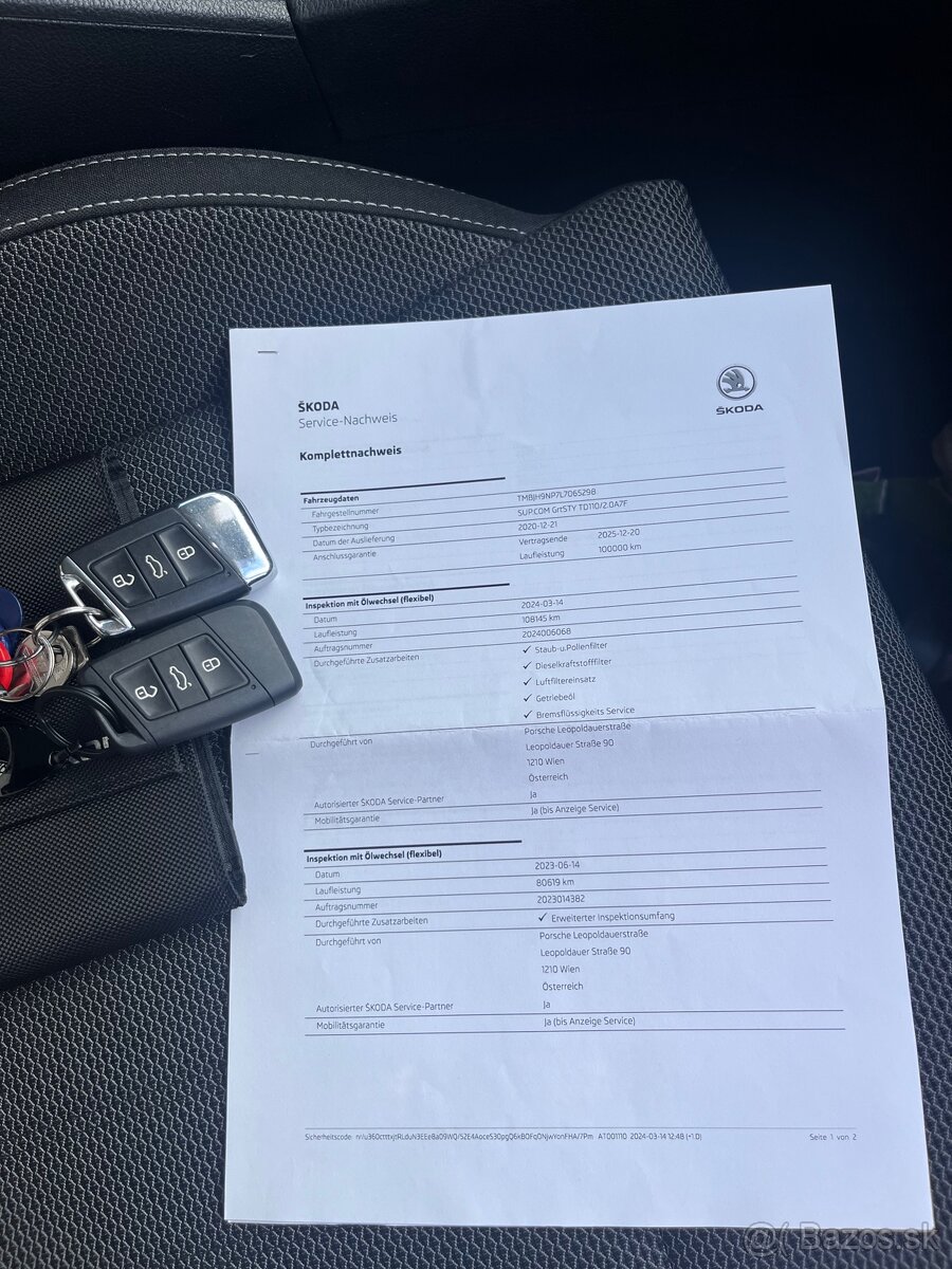 Skoda SUPERB 2.0 110kw 7A - 7