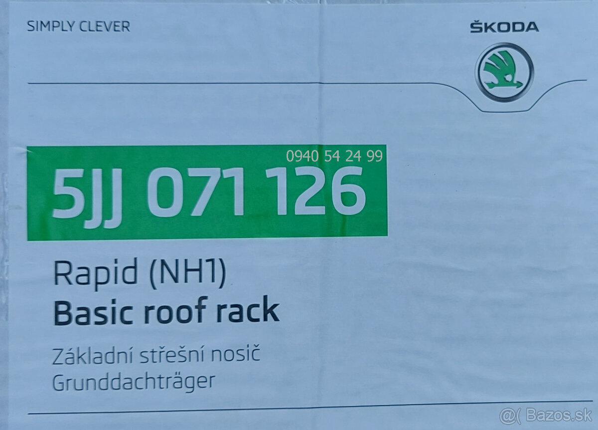 Strešné priečniky ŠKODA Rapid - 7