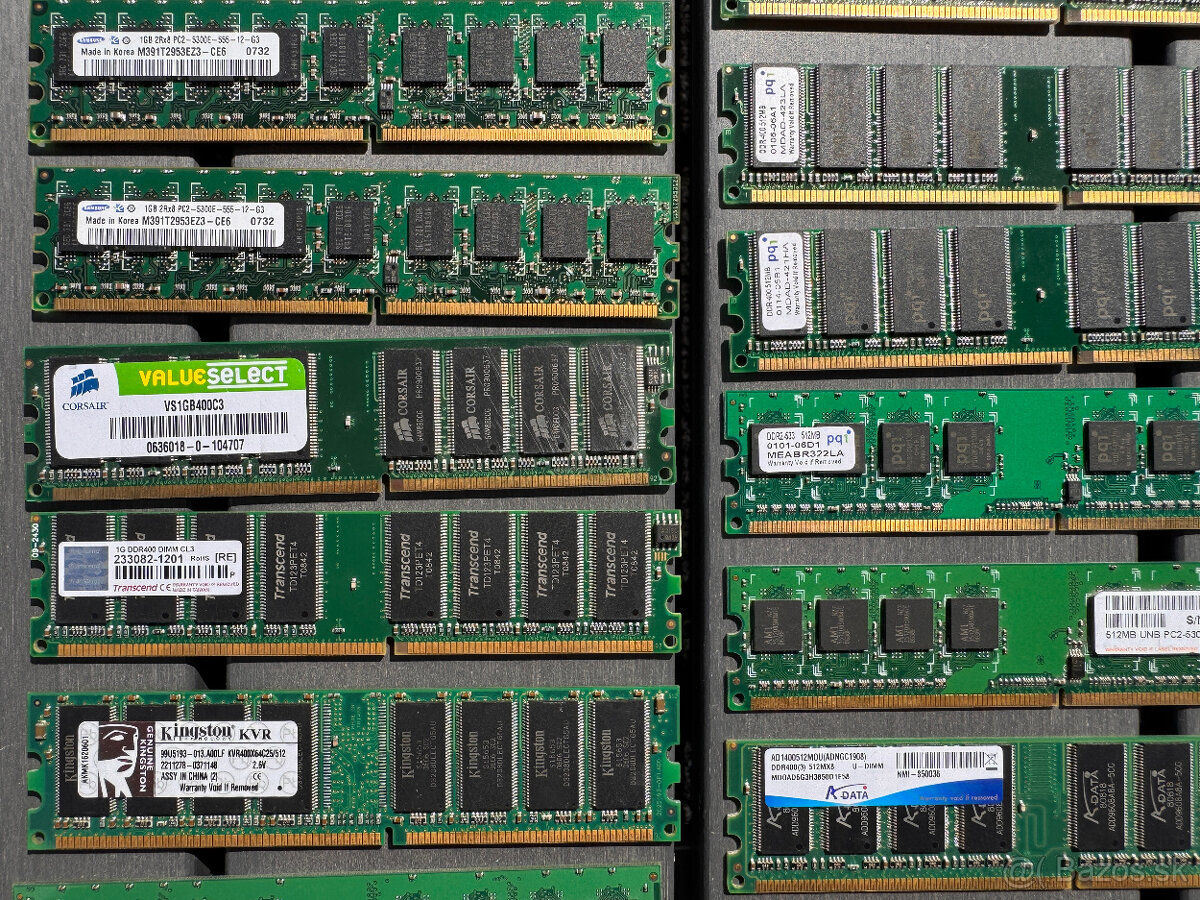 PC RAM pamäte: 256 MB, 512 MB, 1 GB a 2 GB - 7