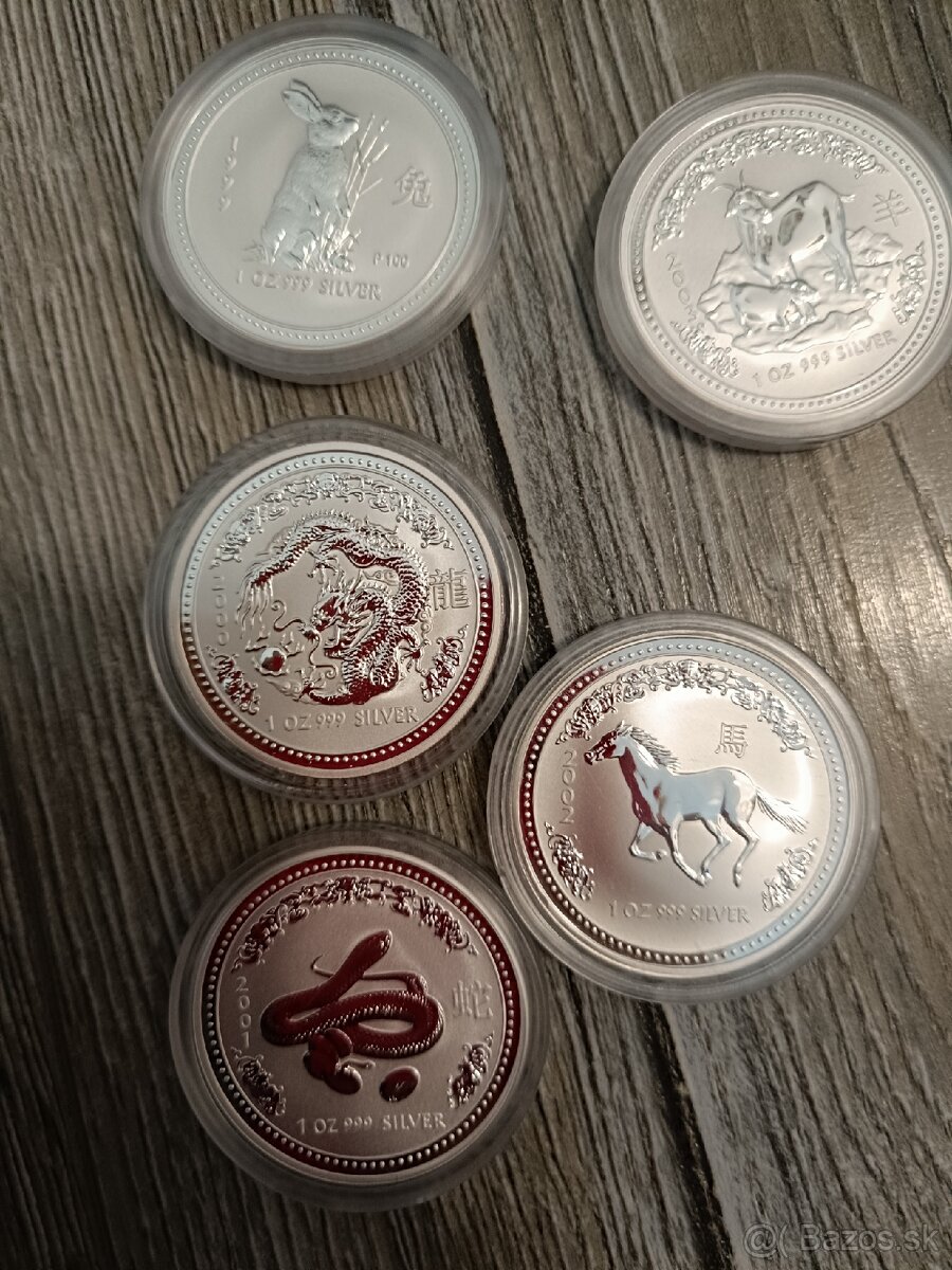 Kompletná séria mincí Lunar I 1oz. Austrália. - 7