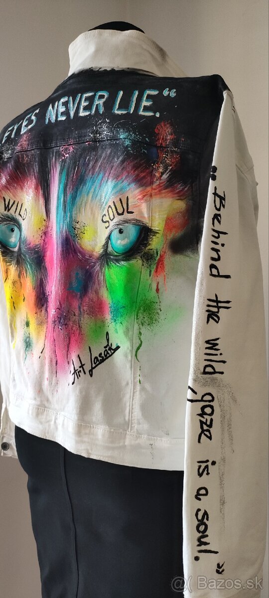 Ručne maľovaná dámska bunda - 7