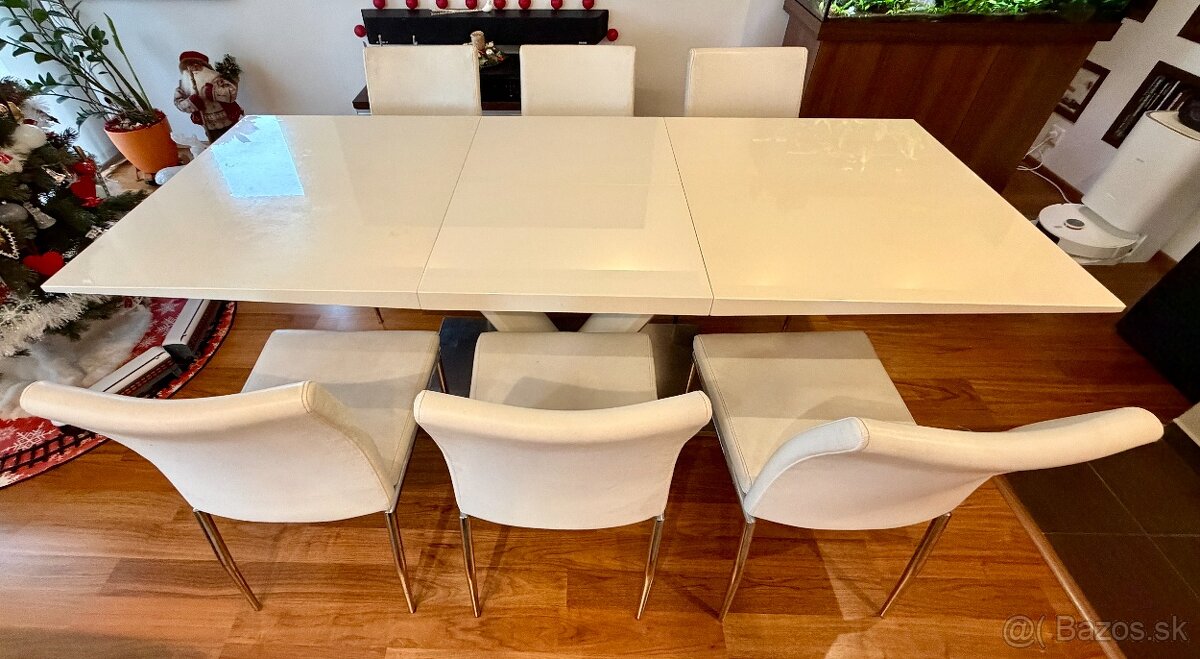 Biely rozkladaci jedalensky stol Vanessa a 6 stoliciek - 7