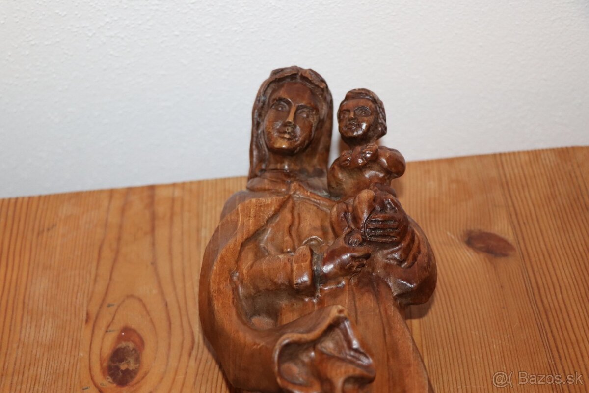 Marie a Jezulátko soška socha dřevo (225H) - 7