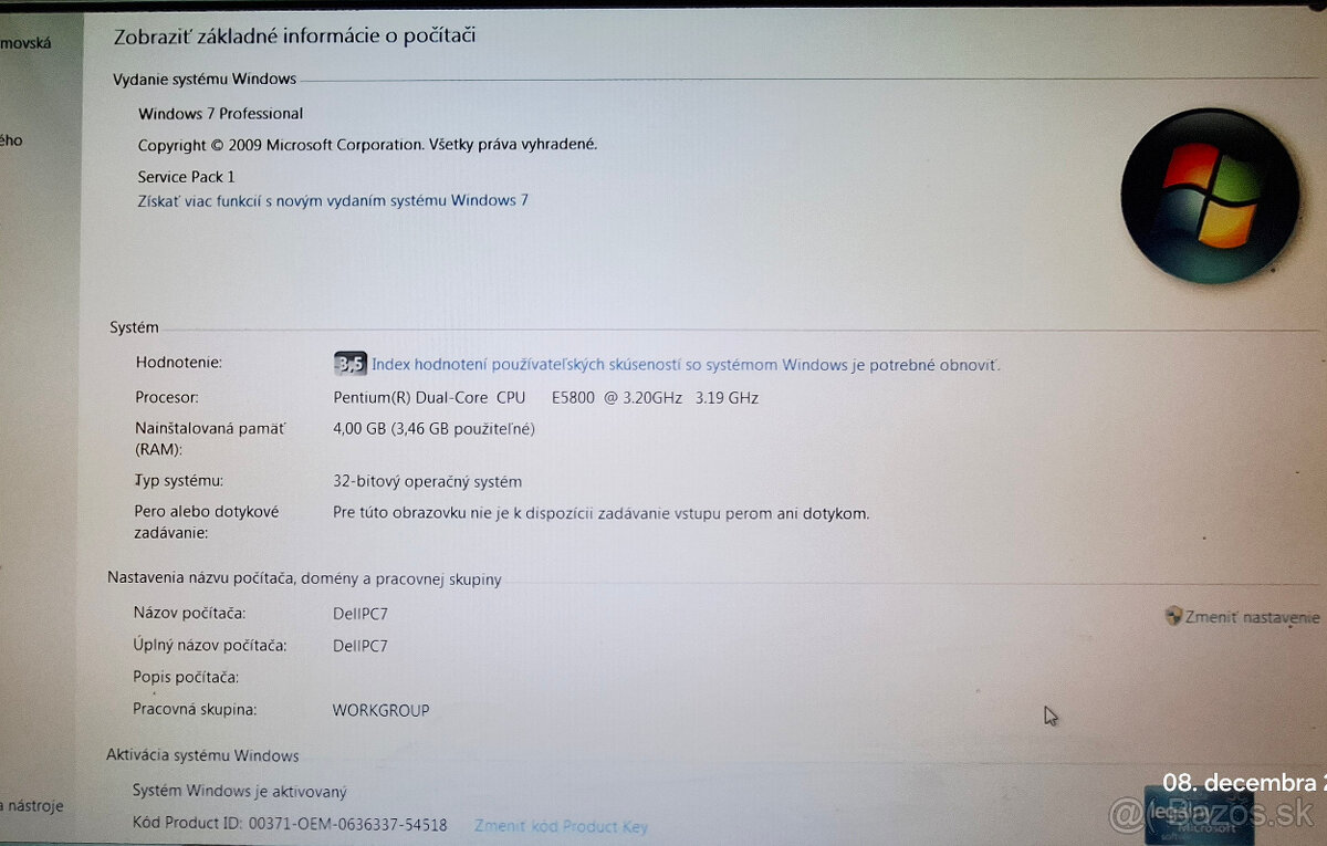 Predam PC zostavu Dell Optiplex 780 - 7