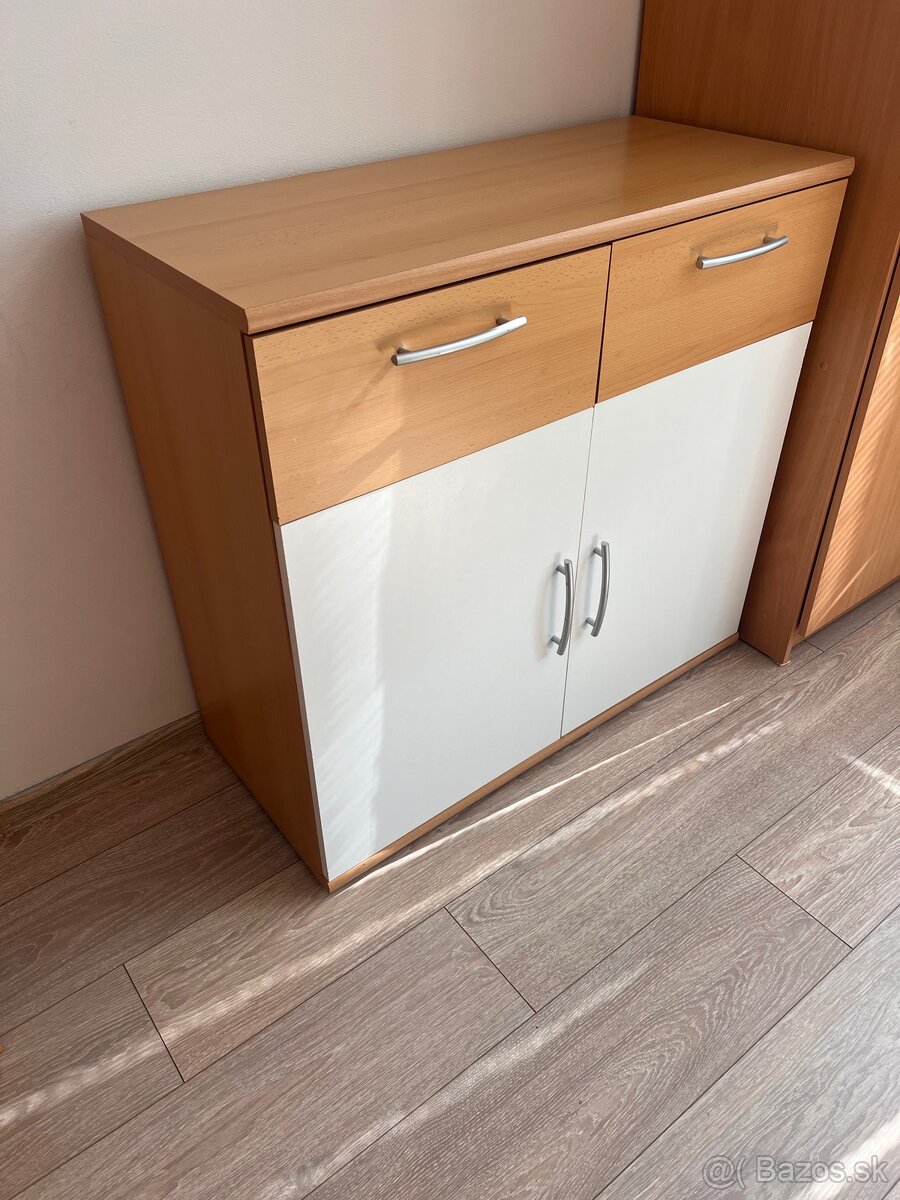 Zostava nábytku- 4 kusy- komoda+vitrína+skrinka+polica - 7