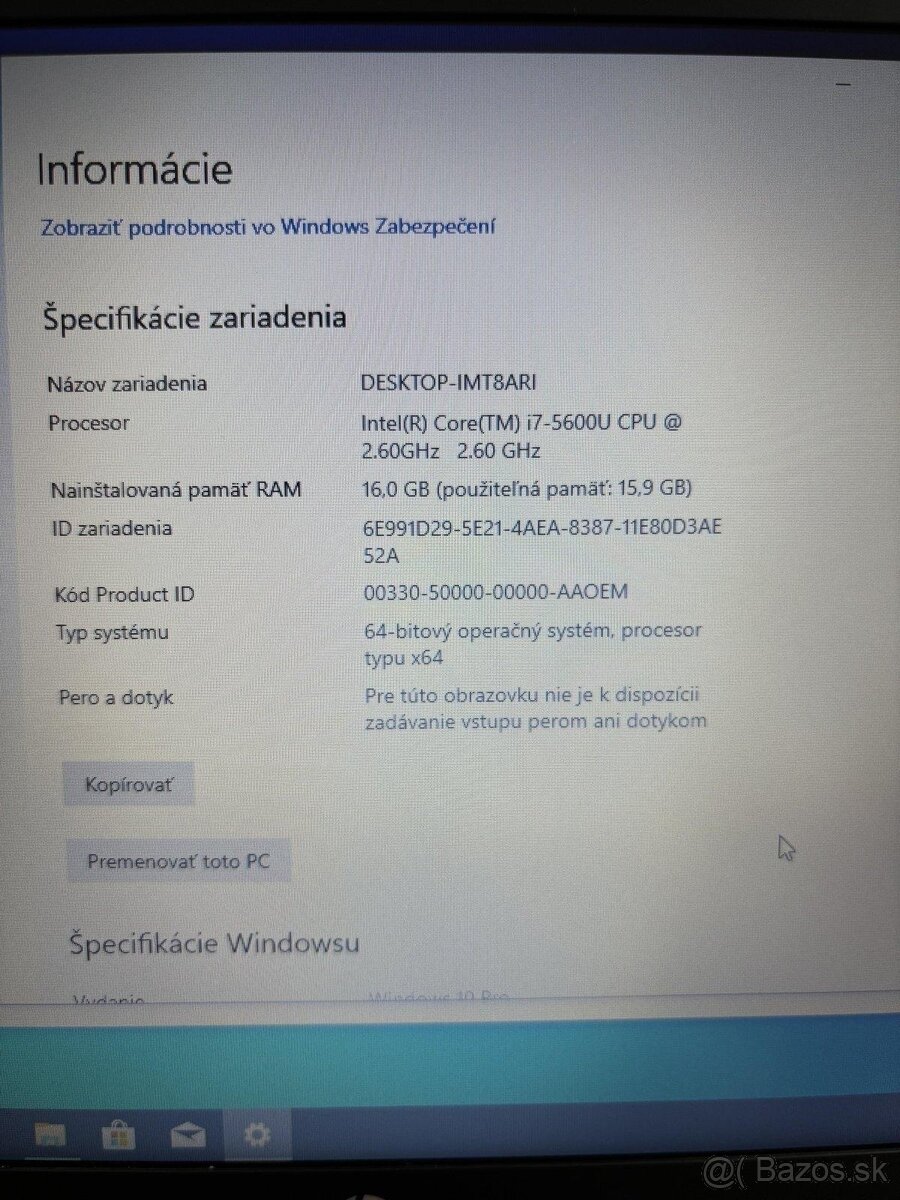 #012 - HP EliteBook 820 G2/i7 5600U/16GB/256GB SSD/W10 - 7