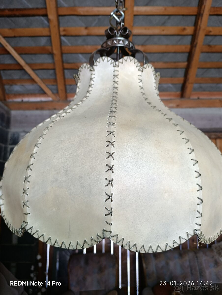 Plafónová lampa -koža - 7