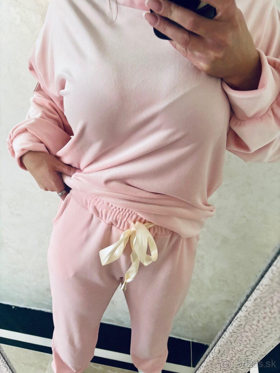 Damska talianska velurova suprava babypink - 7