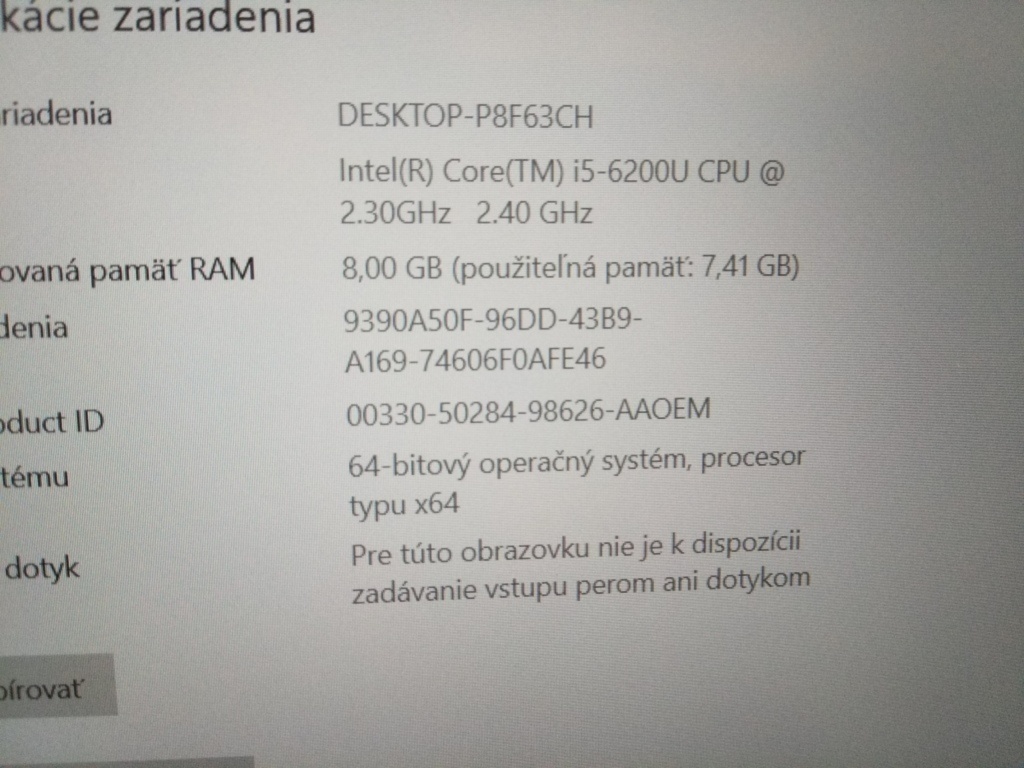 predám 12" HP elitebook 820 g3/ Intel core i5 /8gb ram /ssd - 7