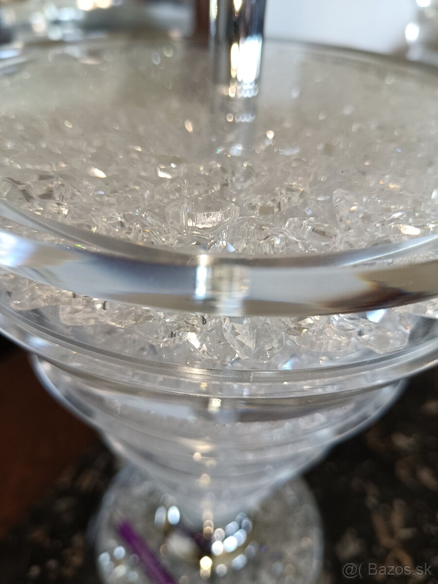 Luxusná nová nočná alebo stolová lampa zo skla a krištálu - 7
