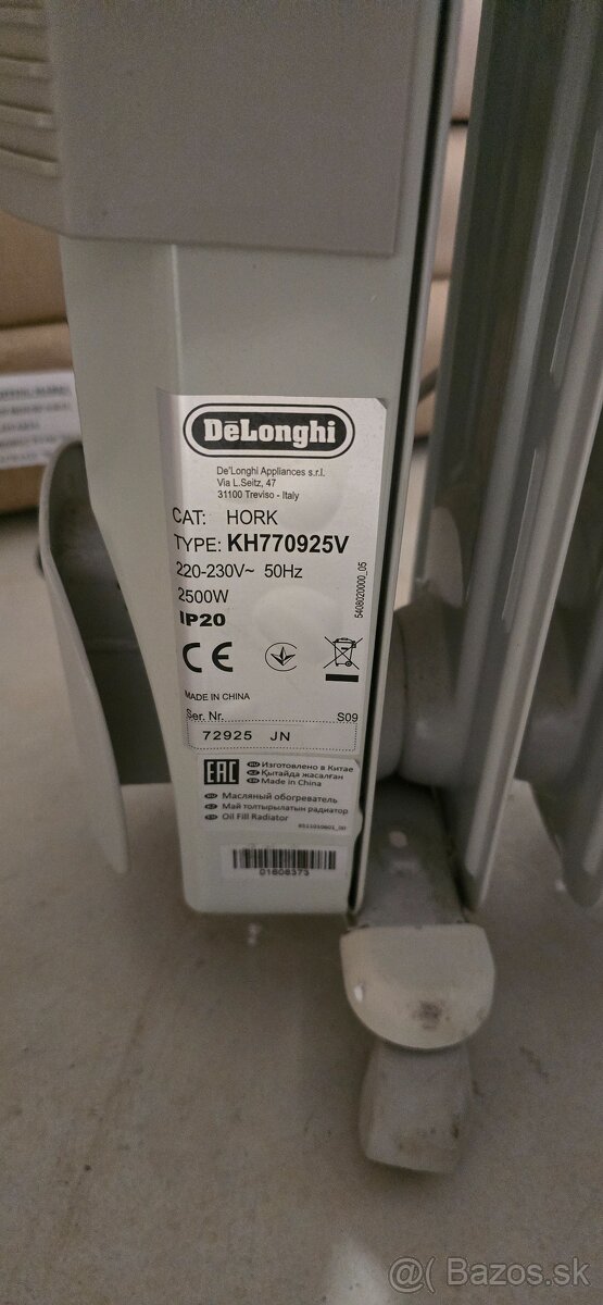 Elektr. radiátor De Longhi 2 kusy- výborný stav - 7