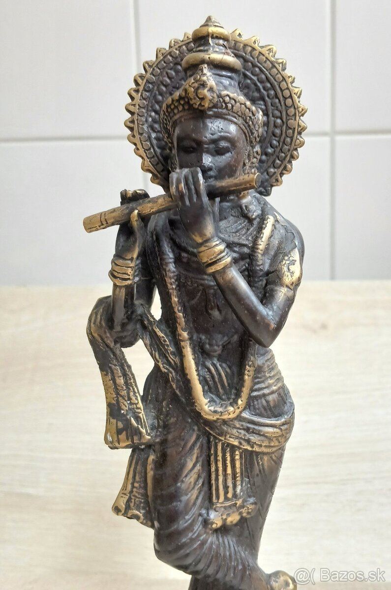 Ručne vyrobená sada troch bronzových Hindských božstiev - 7