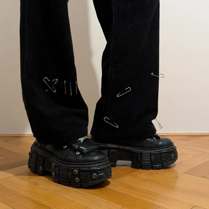 Masívne kožené platformy New Rock M-Wall106 S25 | Veľkosť 44 - 7