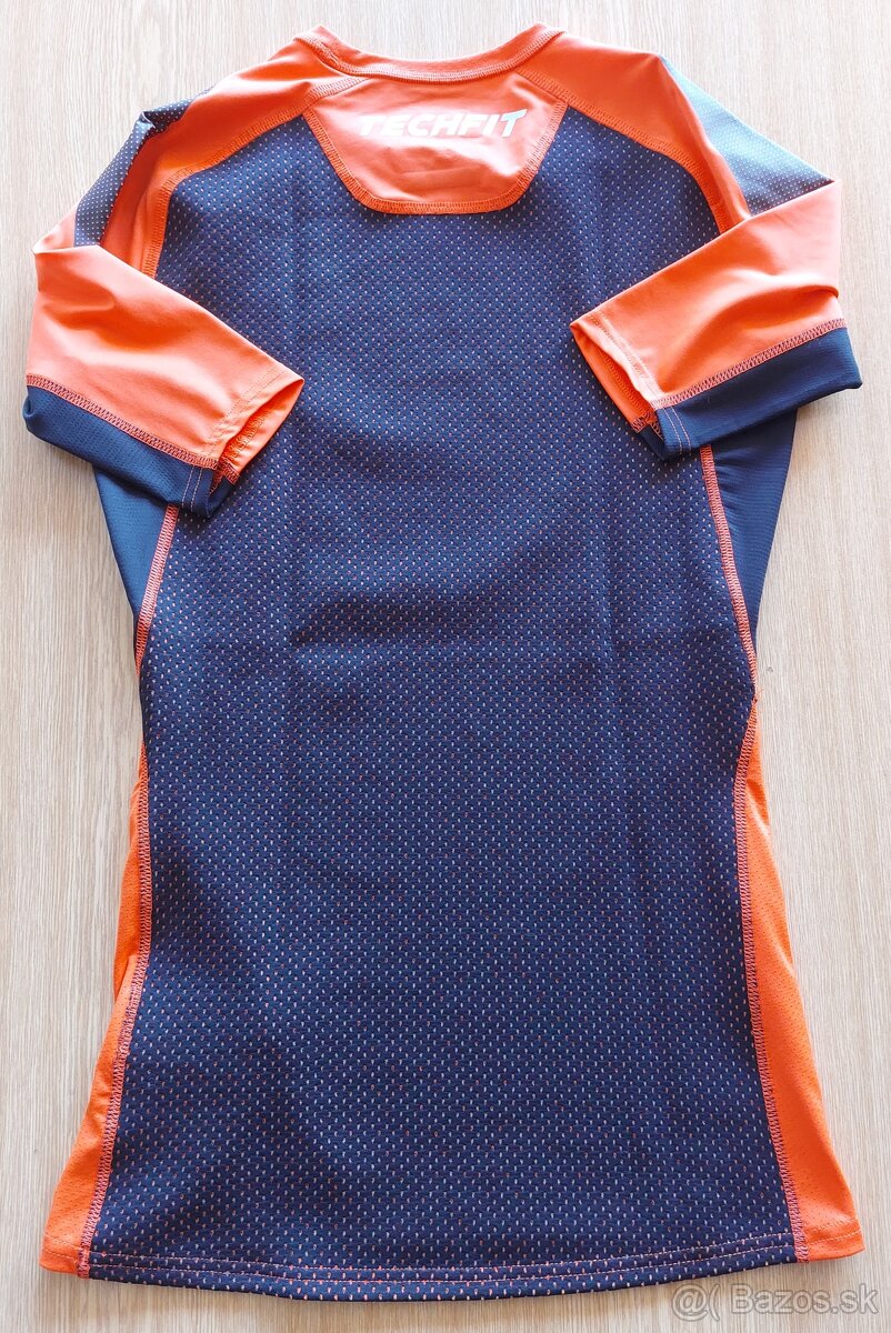 Nové kompresné tričká Adidas TECHFIT (M/L) – Modré/Oranžové - 7