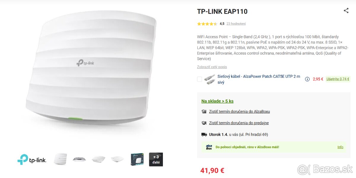 WiFi router – TP-Link Archer C20 - EAP110 / ASUS RT-AC51U / - 7