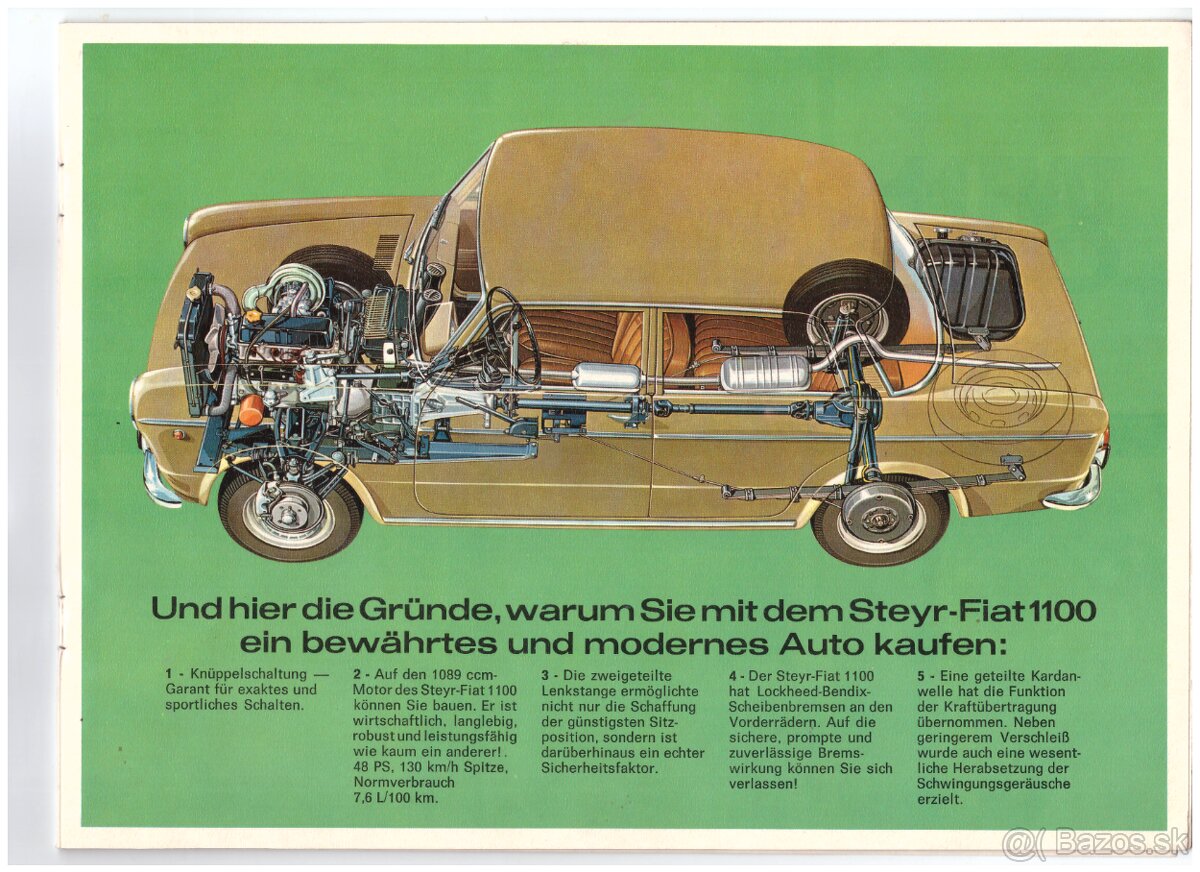 prospekty FIAT: 1100, 500L, 850 SPORT SPIDER, 850 - 7