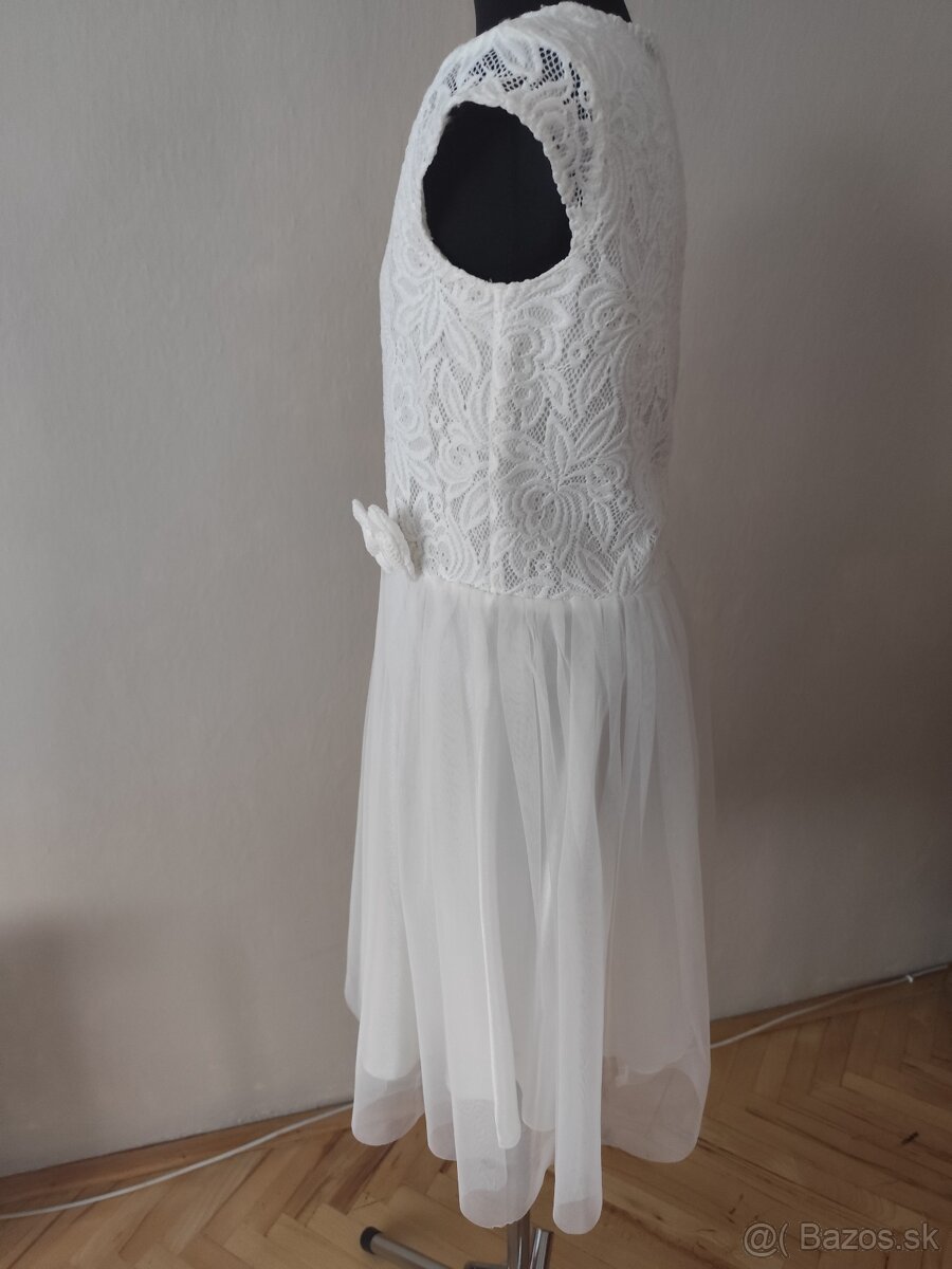 Krémové spoločenské šaty veľkosť 152 - 7