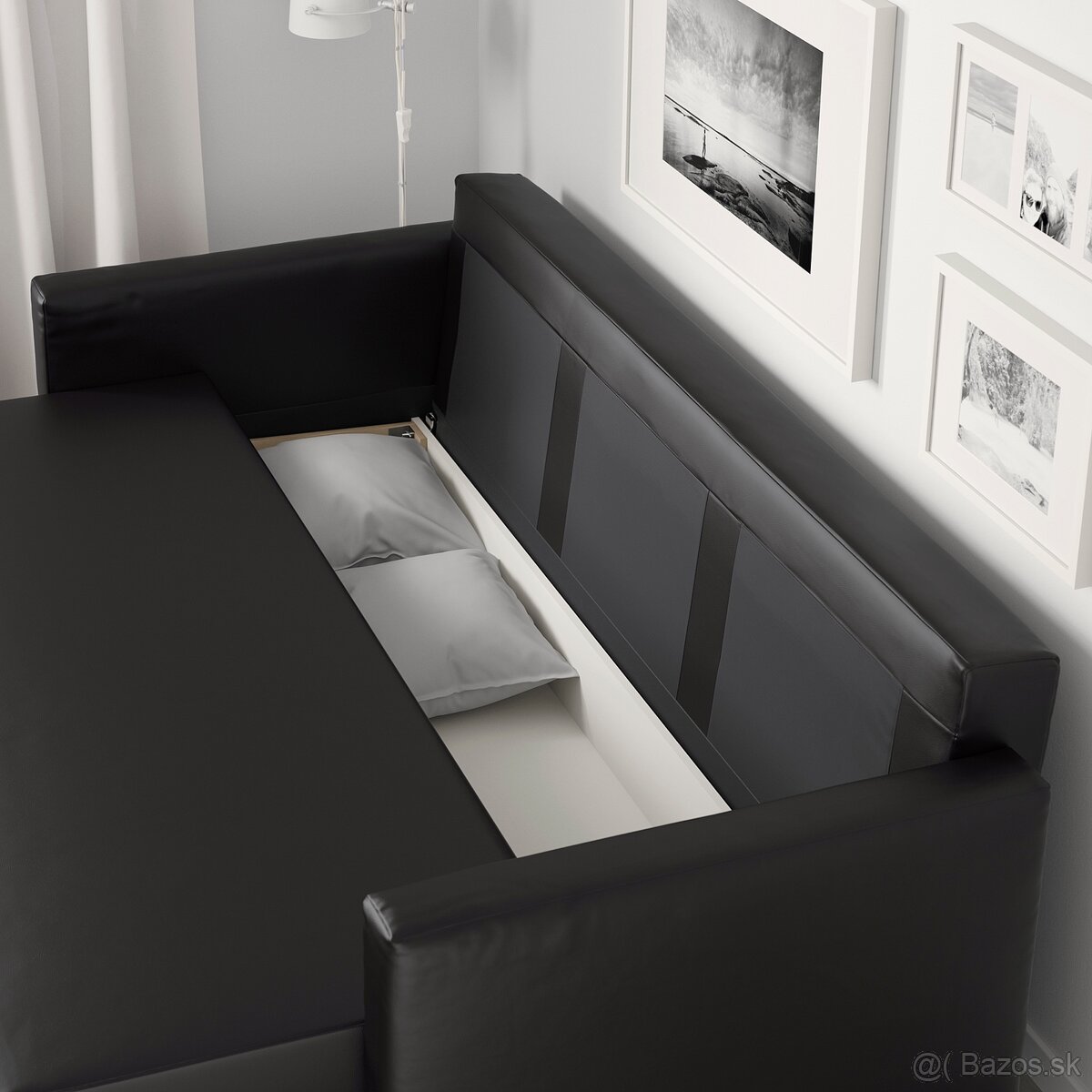 FRIHETEN Rozkladacia trojpohovka, Bomstad čierna - 7