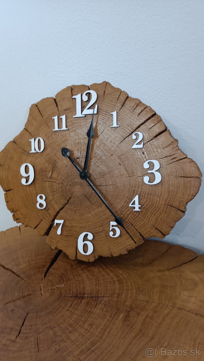 Drevo Dub Orech Nástenné hodiny - 7
