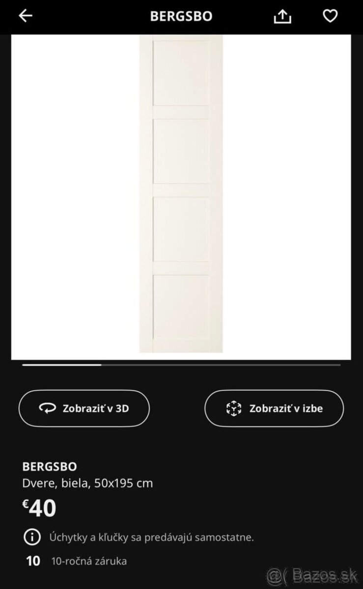 Predám skriňu PAX s dvierkami - IKEA - 7