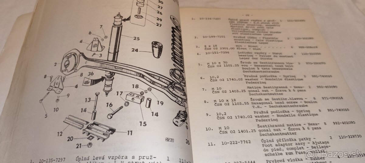 ŠKODA 110R – katalog seznam náhradních dílů Š110R - 7